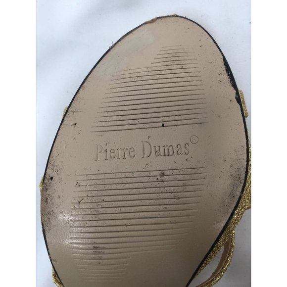 Pierre Dumas Heels Women Size 8.5 Gold Glitter Slingback High Heel Dress Sandals - Picture 7 of 9